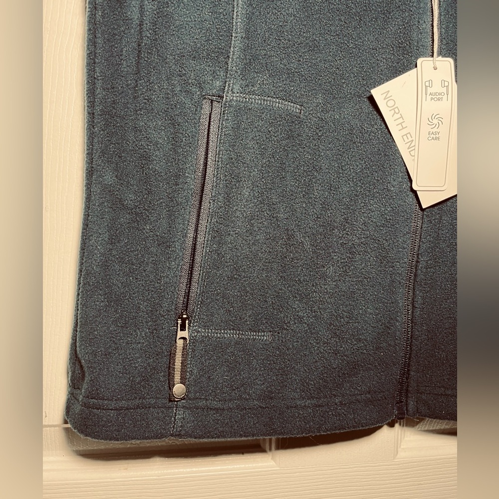 North End  Women’s‎ Anti-Pill Hollow Yarn Fleece Vest  Blue  Sz S/P - Picture 5 of 9